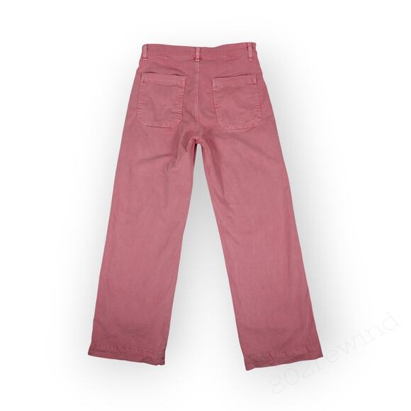 Sz 29 AskkNY Sailor Pant WashedPink Canvas HiRise WideLeg StretchTwill - Picture 3 of 12